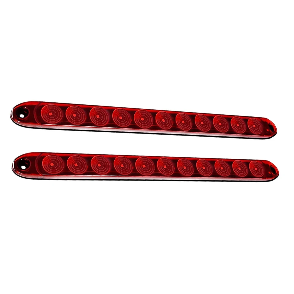 2Pcs 11 LED Trailer Light Bar High Mounted Brake Light Bar LED Brake Tail Light Brake Turn Signal for Truck Bus Red