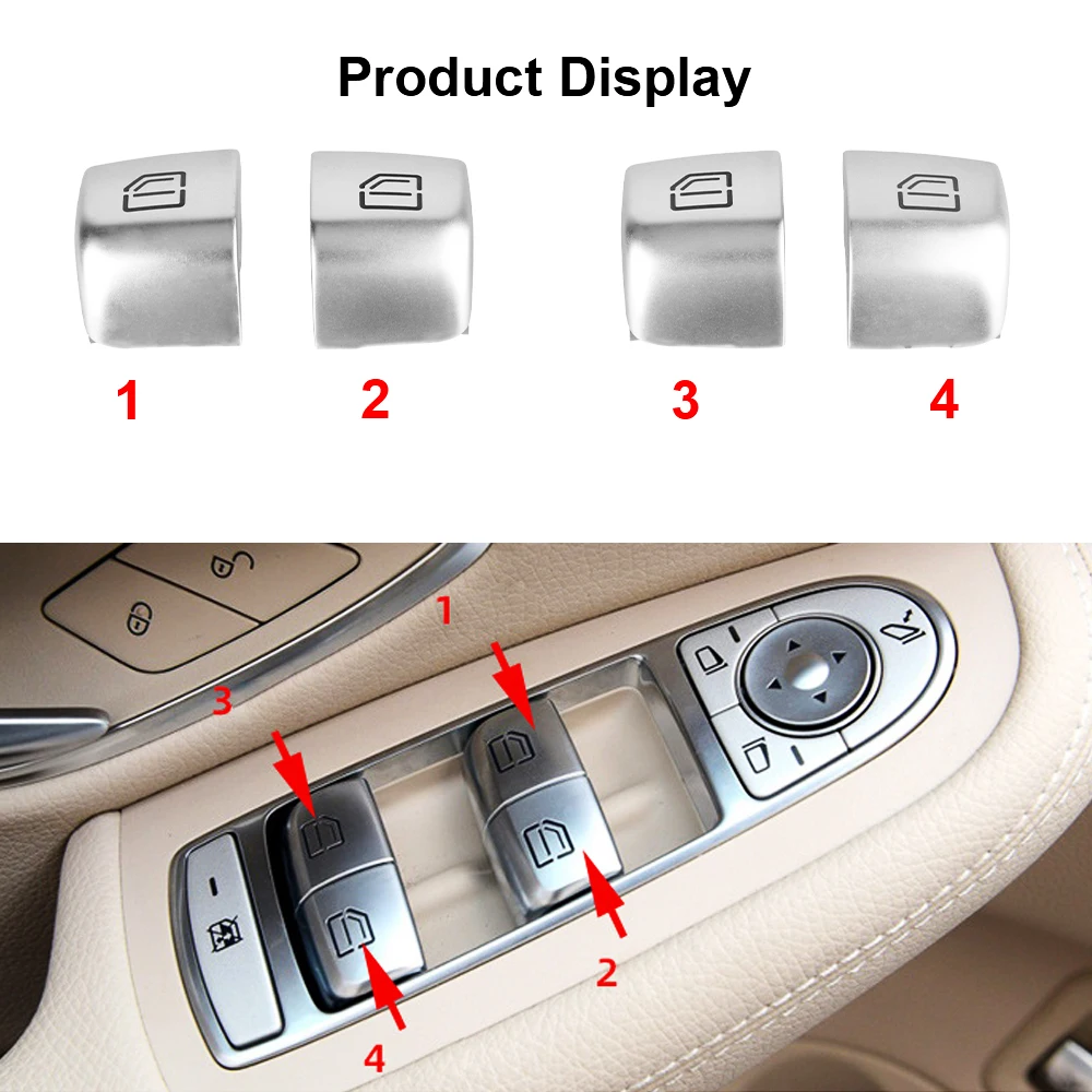 For Mercedes Benz GLC C-Class W205, W253 Replace Auto Parts Glass Control Switch Car Window Switch Repair Button Cover