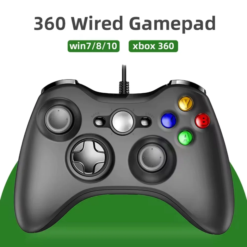 

For XBOX 360 wired gamepad supports Xbox 360 slim PC gamepad supports Steam and can adapt to Windows 7/8/10