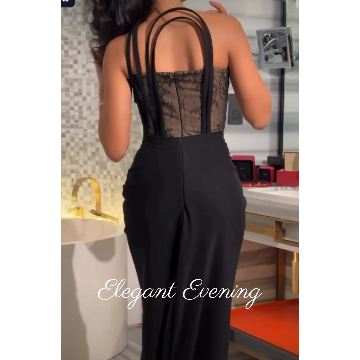 Vestidos de fiesta negros Vintage elegantes para mujer, vestidos de noche de lujo de encaje sin espalda, vestido de novia personalizado