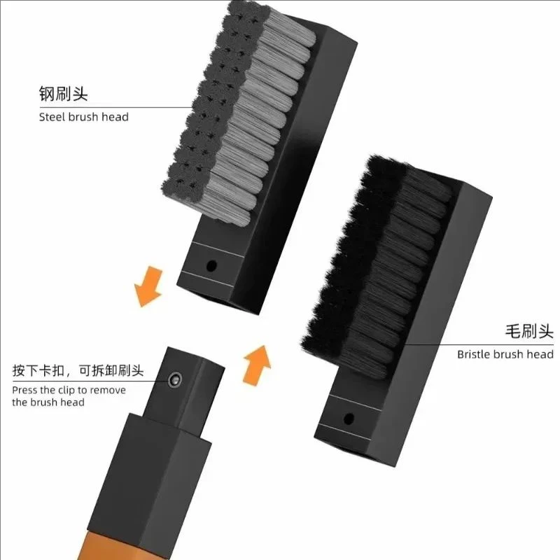 WYLIE 2 In 1 Aluminium Alloy Handle Steel Brush  for Phone Electronic Chip Motherboard Chip IC Glue Tin Dust Quick Cleaning