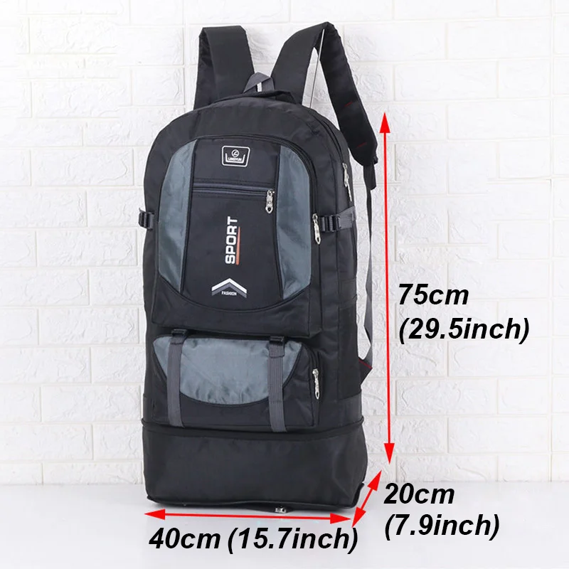 New Big Capacity Expanded Camping Travel Backpack Men Trekking Bags Unisex Durable Hiking Backpacks Outdoor Climbing Bag For