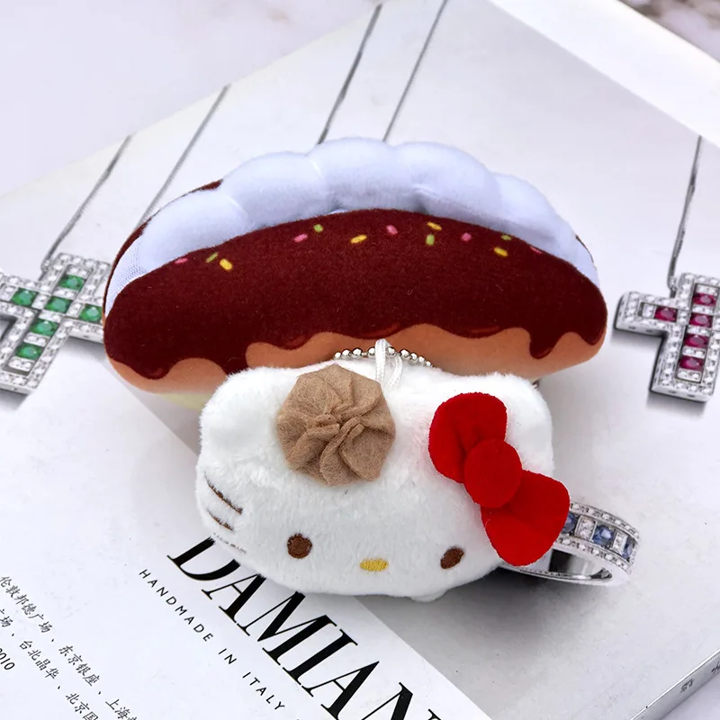 Sanrio Bread Series Plush Doll Keychain Hello Kitty Kuromi Cinnamoroll My Melody Pom Pom Purin Kawaii Stuffed Toy Pendant Gift