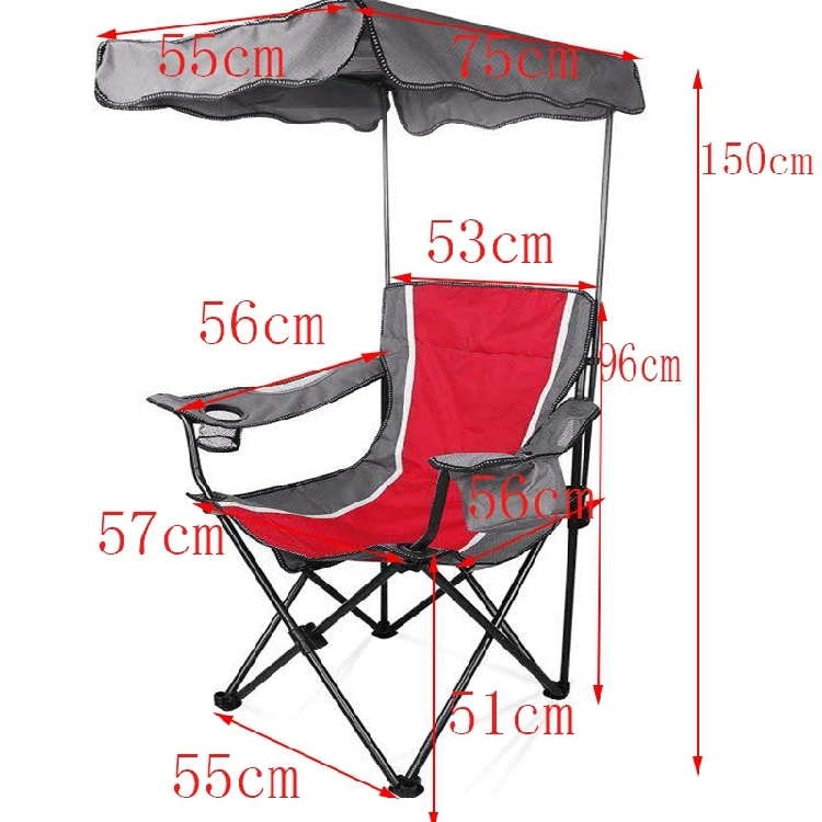

Plus size outdoor leisure folding awning chair crew beach chair, plus size crew chair, sunshade fishing chair