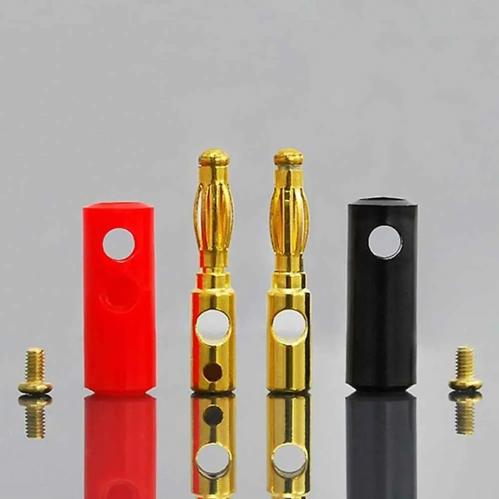 20PCS/Lot 4mm Gold Plated Speaker Banana Connector Horn Speakers Banana Plug Compatible With Up To 3mm Diameter Of Speaker Cable