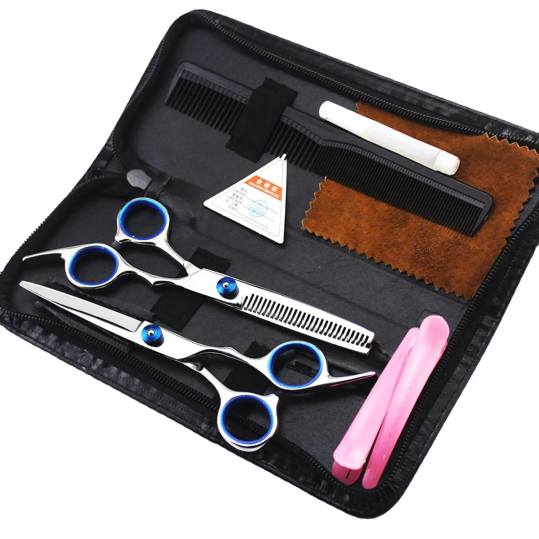 PU Leather Zipper Big Space 2 Professional Scissors Storage Bag Portable Package Multifunctional Barber Hairdressing Tools Bags