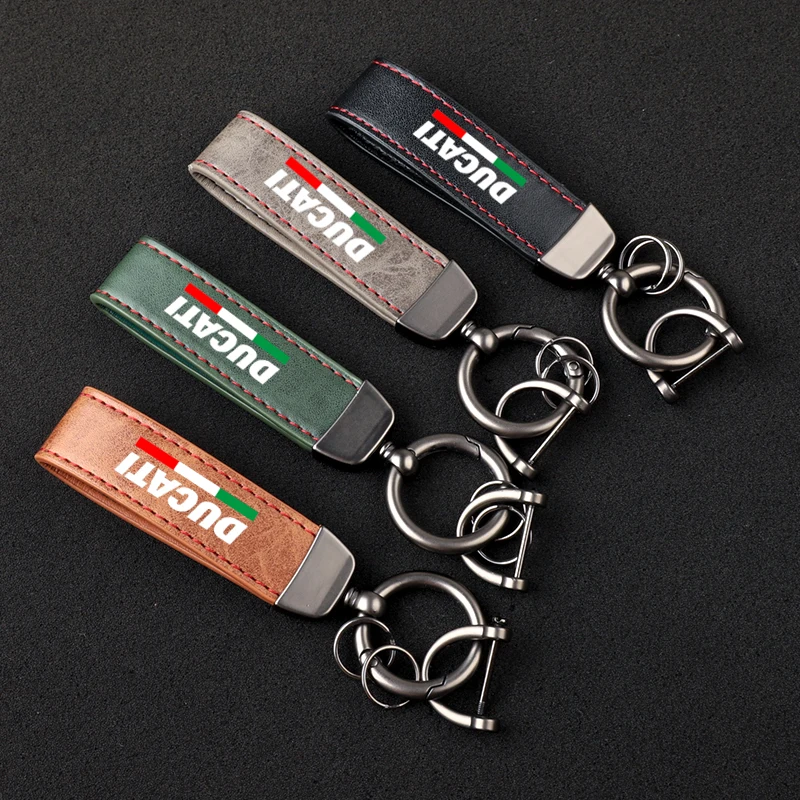 Motorcycle Accessories Carbon fiber motorcycler Key Pendant Split Rings Keychain for Ducati 796 795Monster 696 400 Accessories