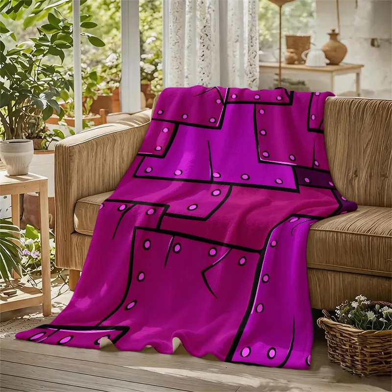 Purple Rivet Patches Flannel Blanket Warm Soft Halloween Christmas Decorative Couch Warm Cozy All-Season Gift