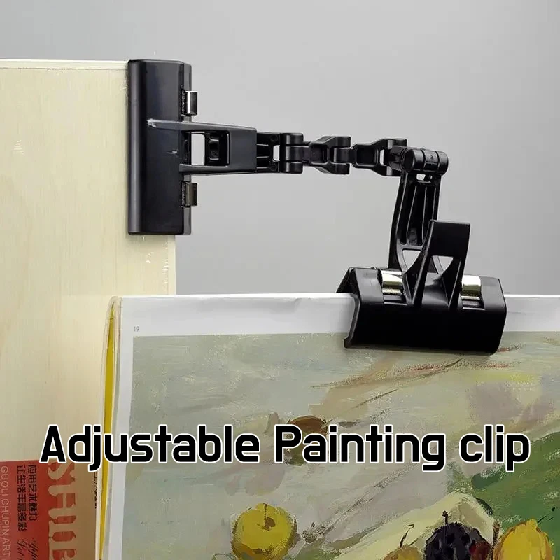 Adjustable Rotating Double Head Art Clip Secure Painting Tracing Clamp for Artist Easel Drawing Board Sketch Photo Paper Holder