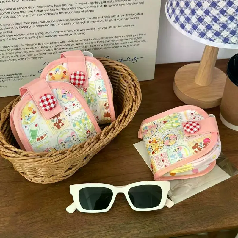 Storage Bag Cartoon Design Summer Women Dopamine Mini Multi-layer Card Holder Portable Compact Wallet