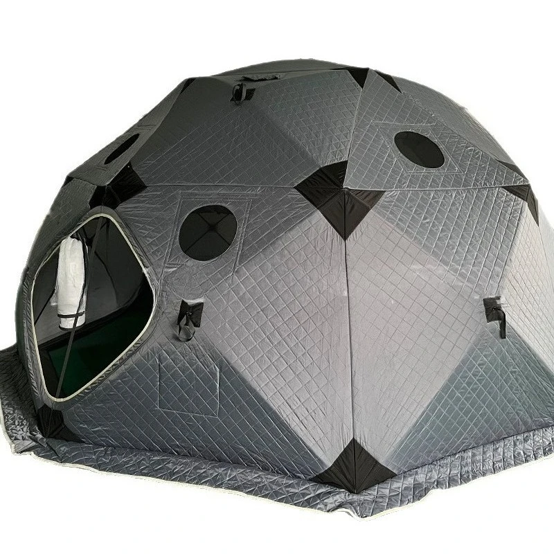

Thickened thermal cotton tent Octagonal camping ice fishing tent with chimney mouth firewood warm mouth ball tent