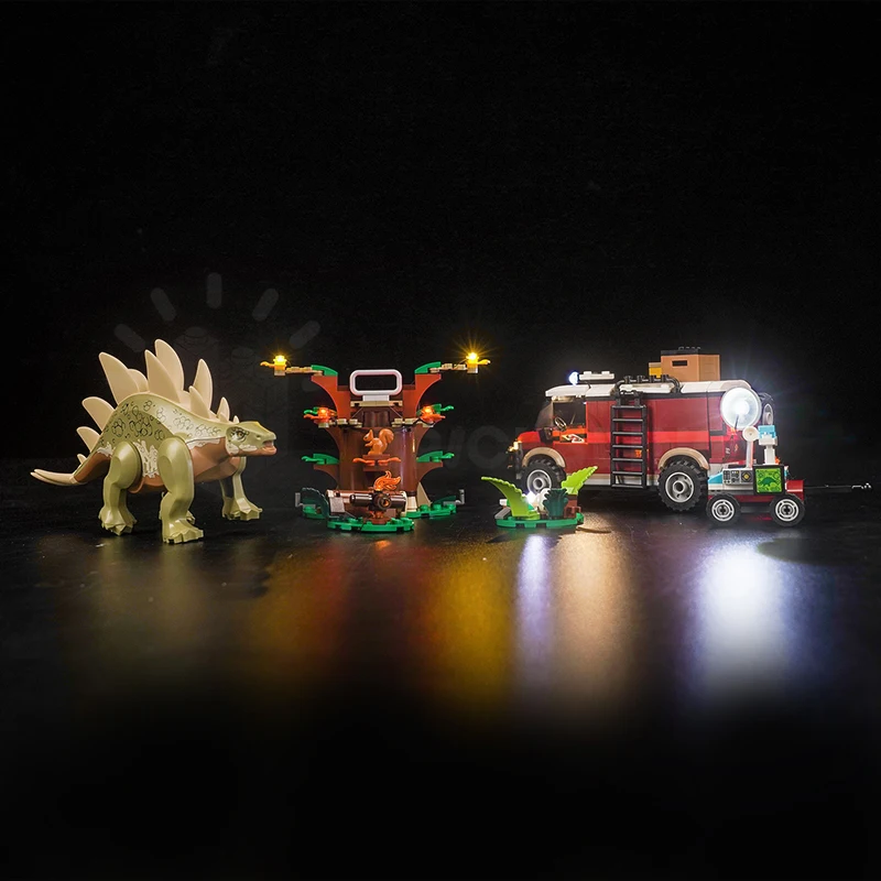 Brick Bling LED Light Modelo 76965, Adequado para Stegosaurus, Presentes Discovery Block, Incluindo Apenas Acessórios de Iluminação