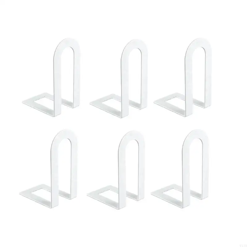 6Pcs Hollowed Iron Metal Book Supports Desk Bookends Magazine Organiser For Desk 