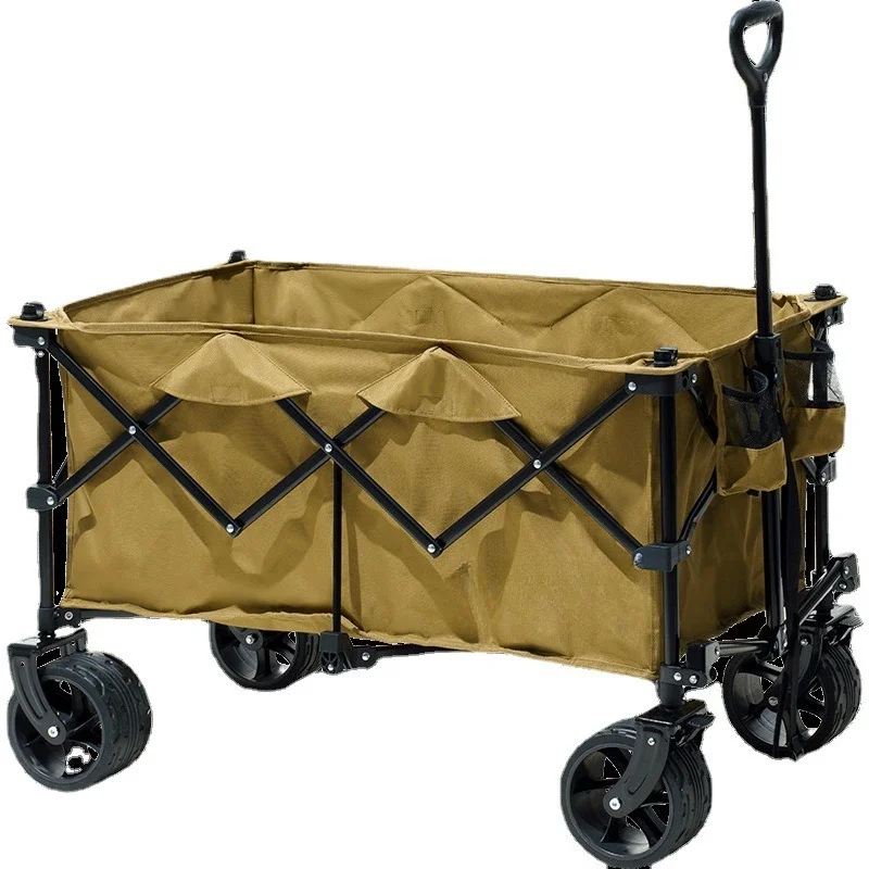 

Four-way folding large-capacity trailer, portable, camping trolley