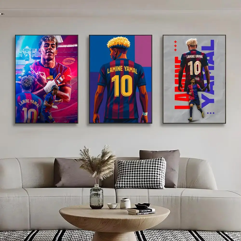Football Poster L-Lamine Y-YaS Poster Wall Art Print Art Suitable for Living Room Bedroom Bar Parlor Home Decor Gift