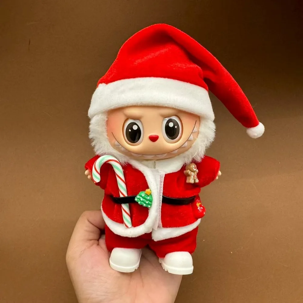 17 سنتيمتر Labubu الملابس صندوق أعمى العالمي يجلس الدائمة أفخم إكسسوارات دمي Labubu مصمم الملابس اليقطين زي مجموعة