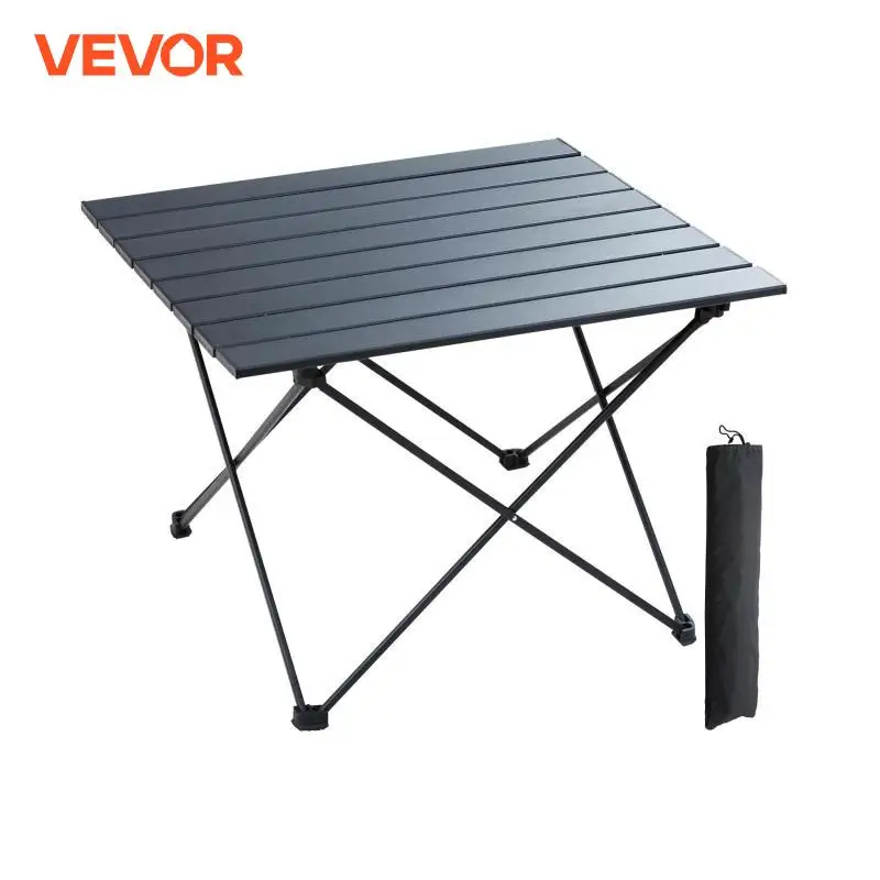 VEVOR 66lb Camping Folding Table Picnic BBQ Ultralight Aluminum Folding Beach Table with Carry Bag for Fishing Hiking Self Drive