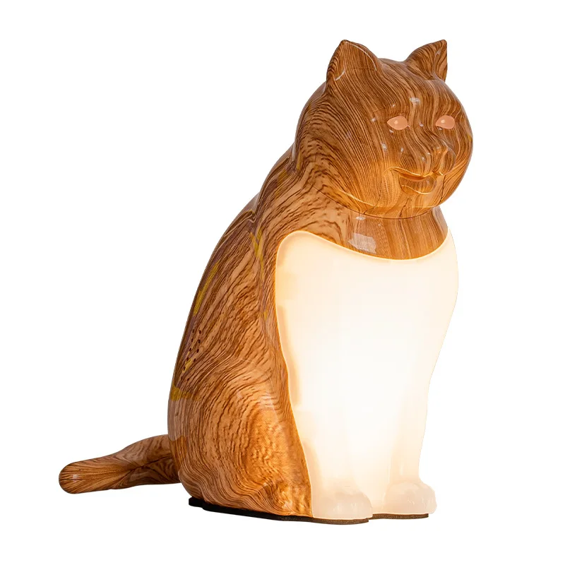 New bedside bedroom USB charging cat ornament decorative night light with sound aromatherapy creative gift desk lamp