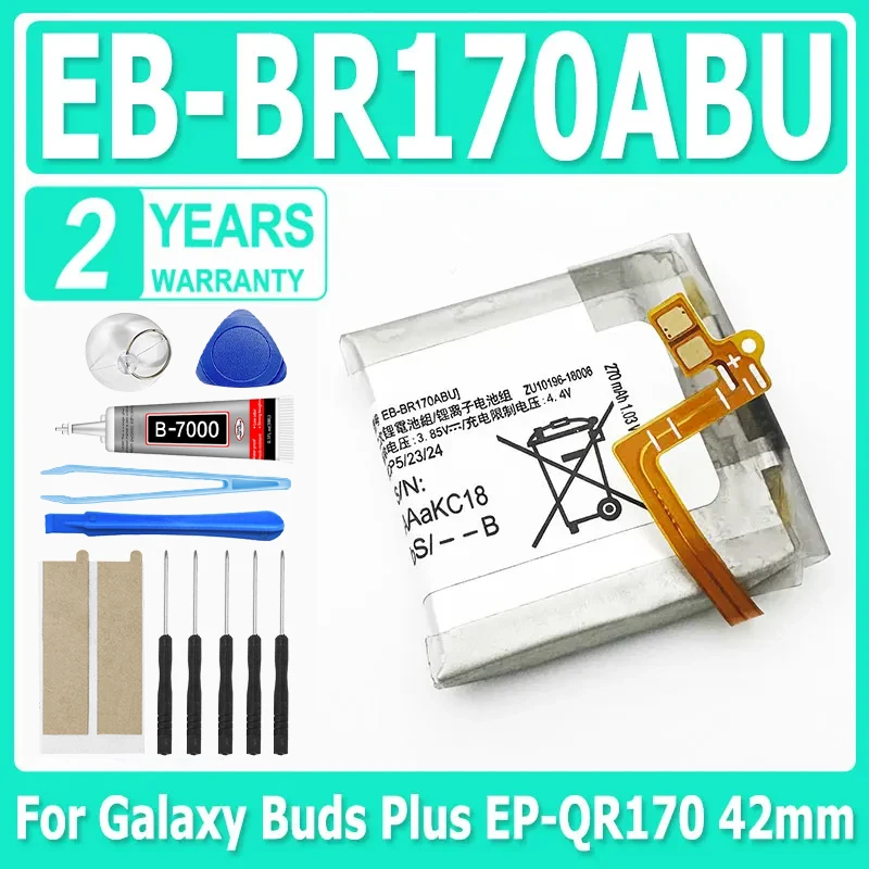 

Аккумулятор EB-BR170ABU 42 мм 270 мАч для Samsung Galaxy Buds Plus EP-QR170 Отсек для наушников Аккумулятор SM-R170 + бесплатные инструменты