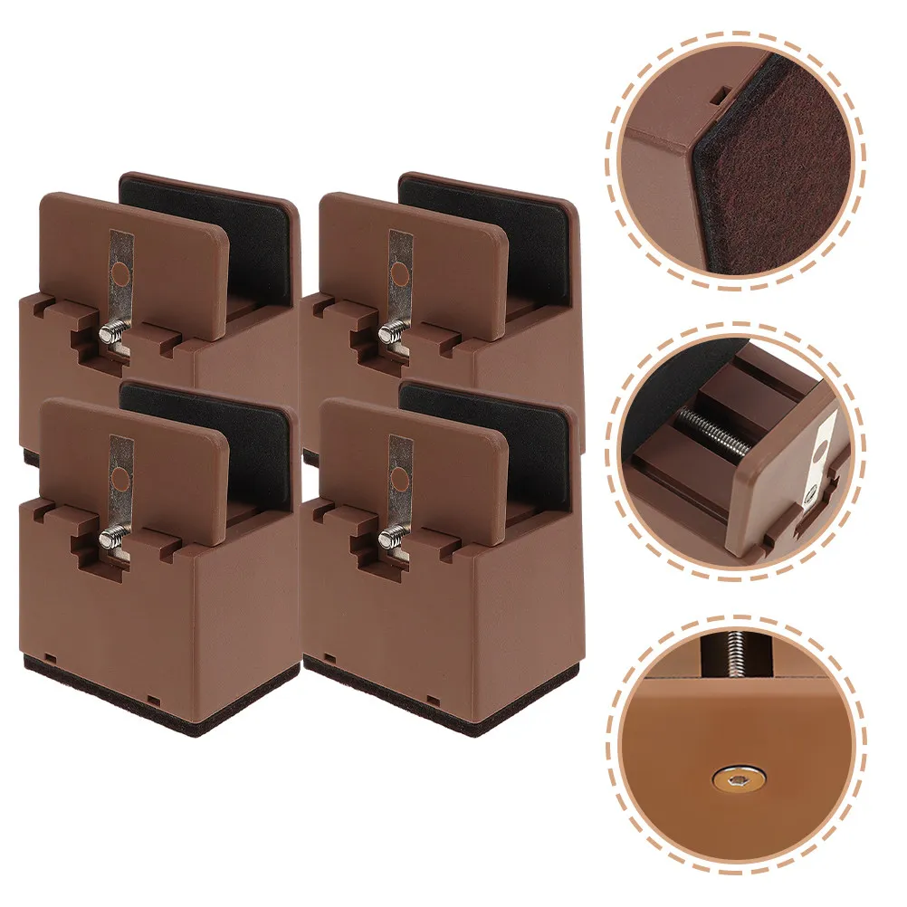 4Pcs Adjustable Bed Risers 10–37mm Heavy-Duty Furniture Lift Blocks for Beds Desks Chairs – Quiet & Wear-Resistant