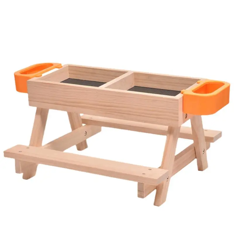 

Feeder For Chickens Chicken Food Feeder Water Dispenser Waterer Kit With Wooden Table Poultry Feeding Equipment Pet Supplies For