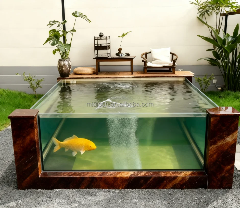 

Luxury Raised Monster Fish Tank Pond-Aesthetic Outdoor Garden Centerpiece 10000L Eco-Friendly Durable Lightweight Self-Cleaning