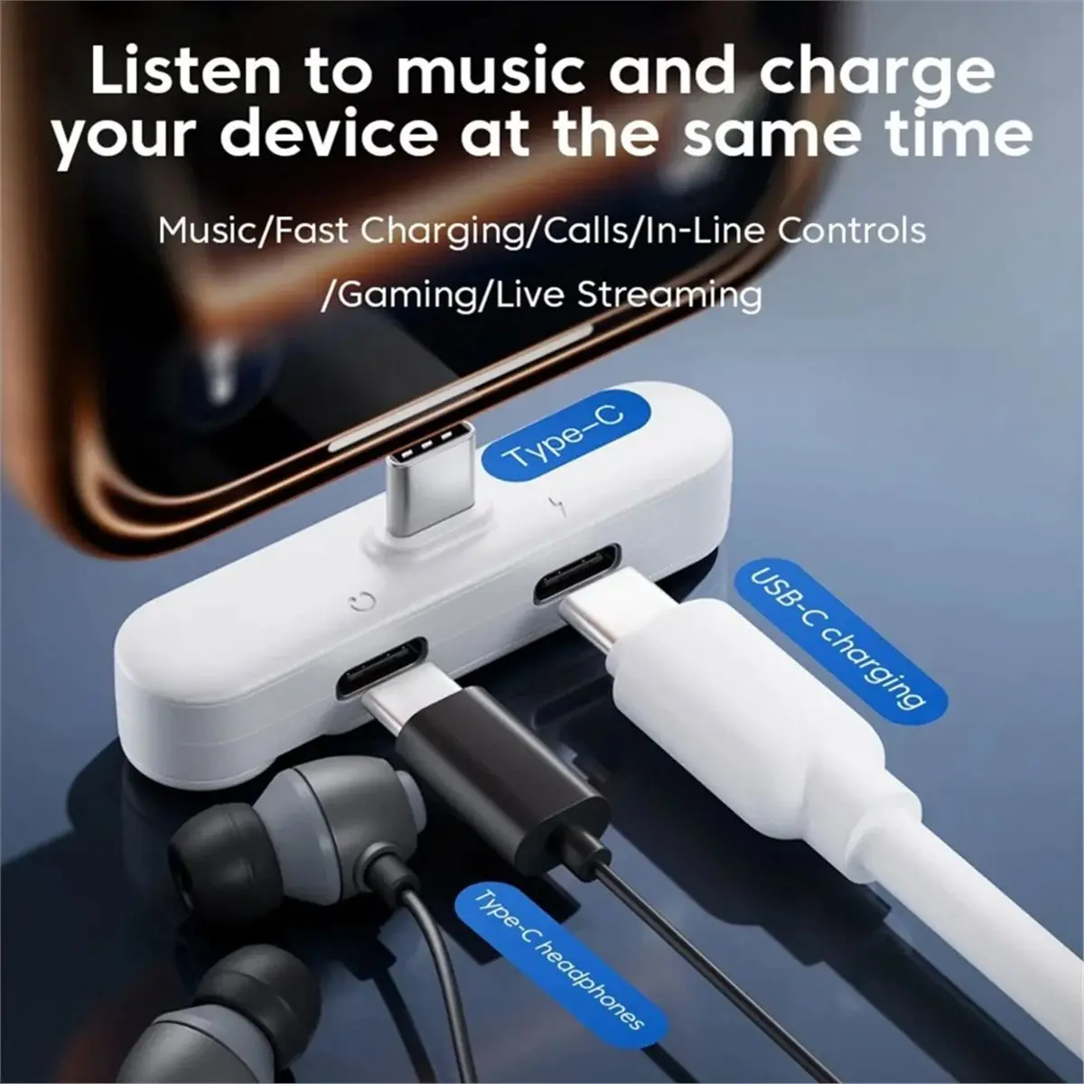 update. 240W USB C to Type-C Adapter Phone Fast Charging Bracket USB C Headphone Adapter OTG Data Connector for Smartphone Black