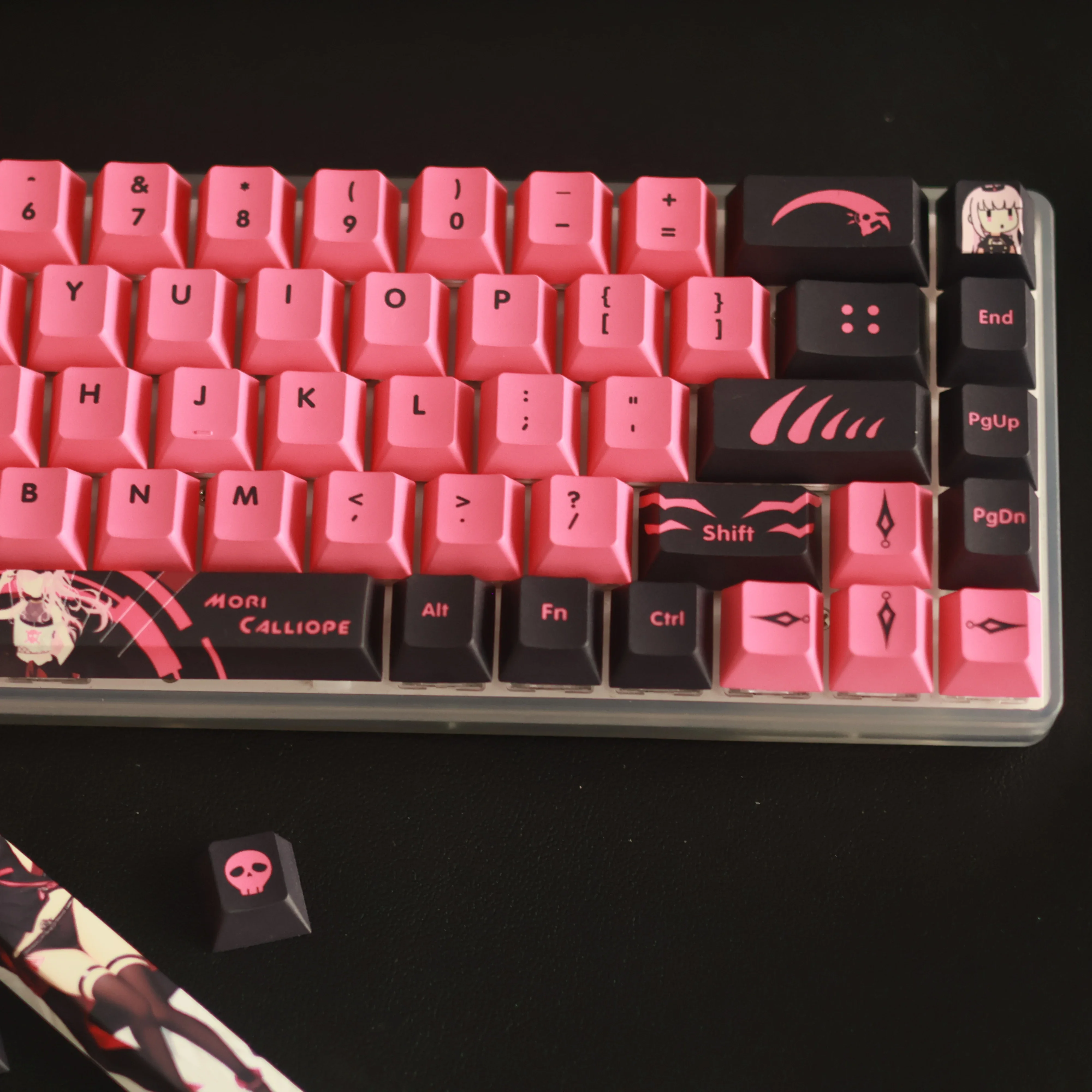 132 Keys/Set Hololive Vtuber Mori Calliope PBT Cherry Keycaps for