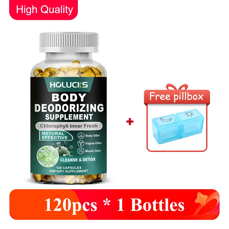 Chlorophyll Capsules Supplement, Internal Detox Cleanse, Body Deodorant, Promote Digestive & Skin Wellness