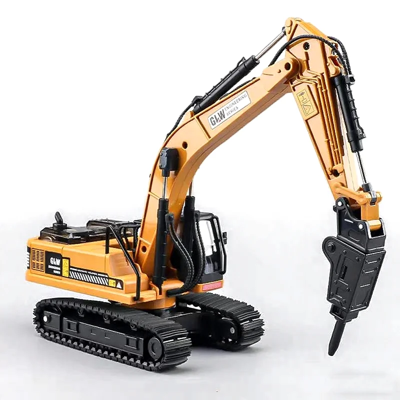 

1:40 Drilling machine Alloy Diecast Toy Model Engineering Sound Light Pull Back Construction Play Collection Gifts For Children