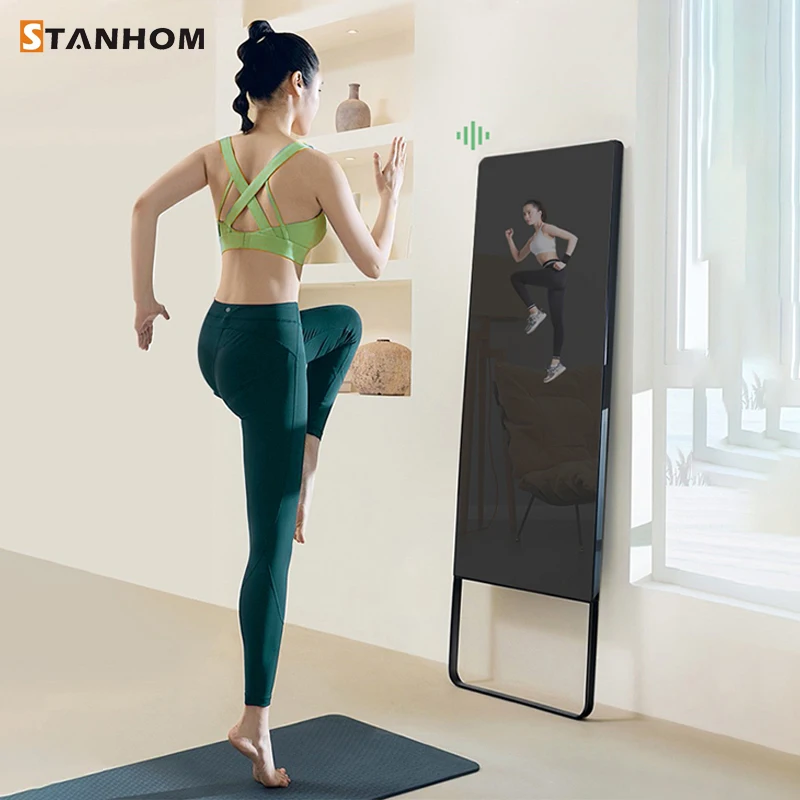 STANHOM Custom Hotel Home Gym Workout Yoga 32'' 43'' Android Touch Screen Smart Fitness Mirror