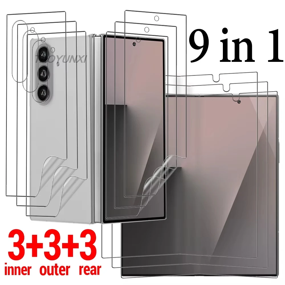 9in1 For Samsung Galaxy Z Fold 8 Ultra 7 6 5 Hydrogel Film Screen Protector Z Flip 8/7/7 FE/6/5 Inner Outer Rear Protective Film