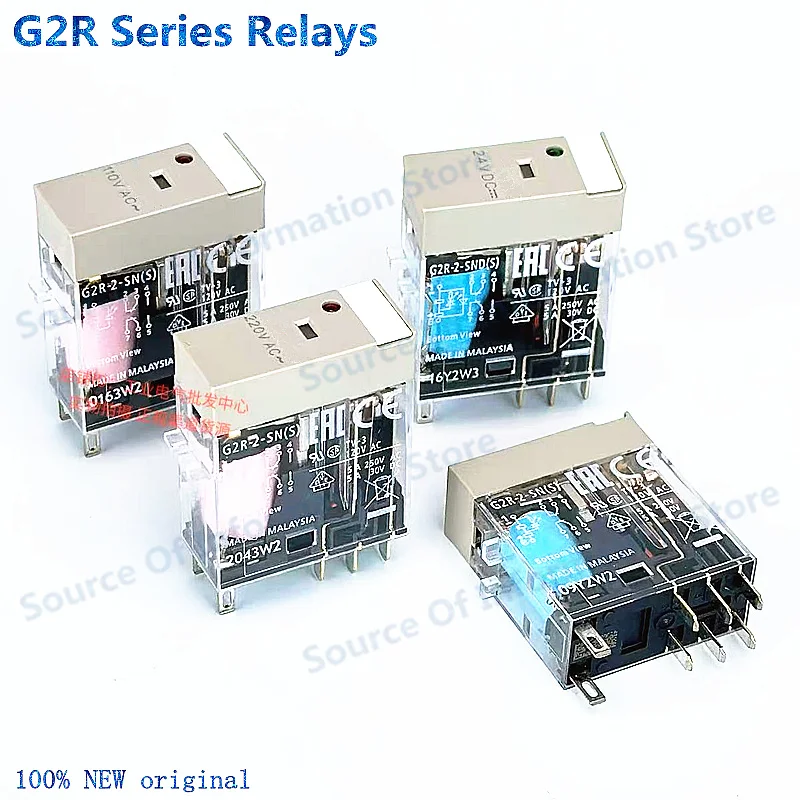10Pcs G2R Series Relays G2R-1-SND(S) G2R-2-SND(S) G2R-2-SNI DC24V AC220V AC230V 5Pin/8Pin for Electrical Control Systems