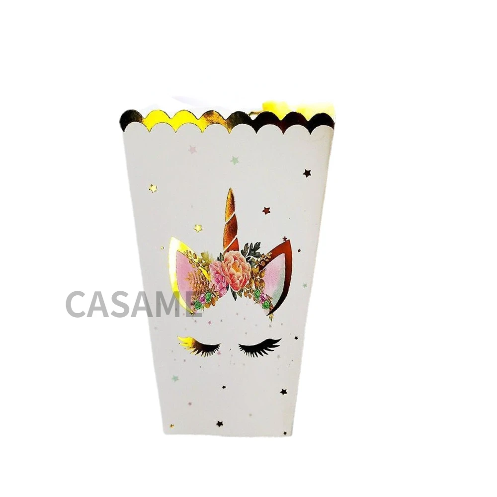 Party Paper Popcorn Boxes Rose gold Pop Corn Candy Sanck Favor Bag Xmas Wedding Kid Birthday Party Decoration