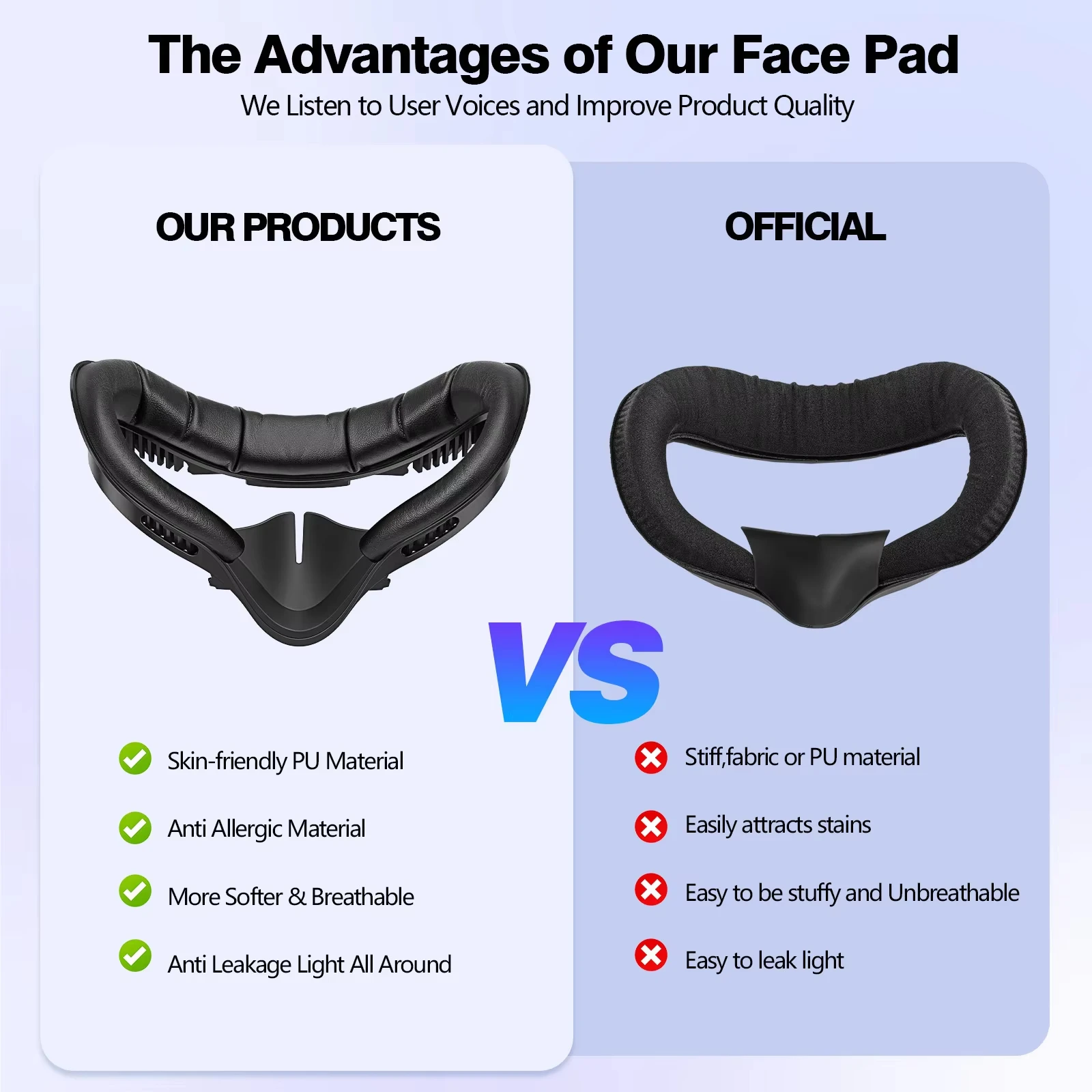 2025，Oculus Quest 3 face interface and mask pad, anti-sweat PU foam pad - VR accessory compatible with Meta Quest 3
