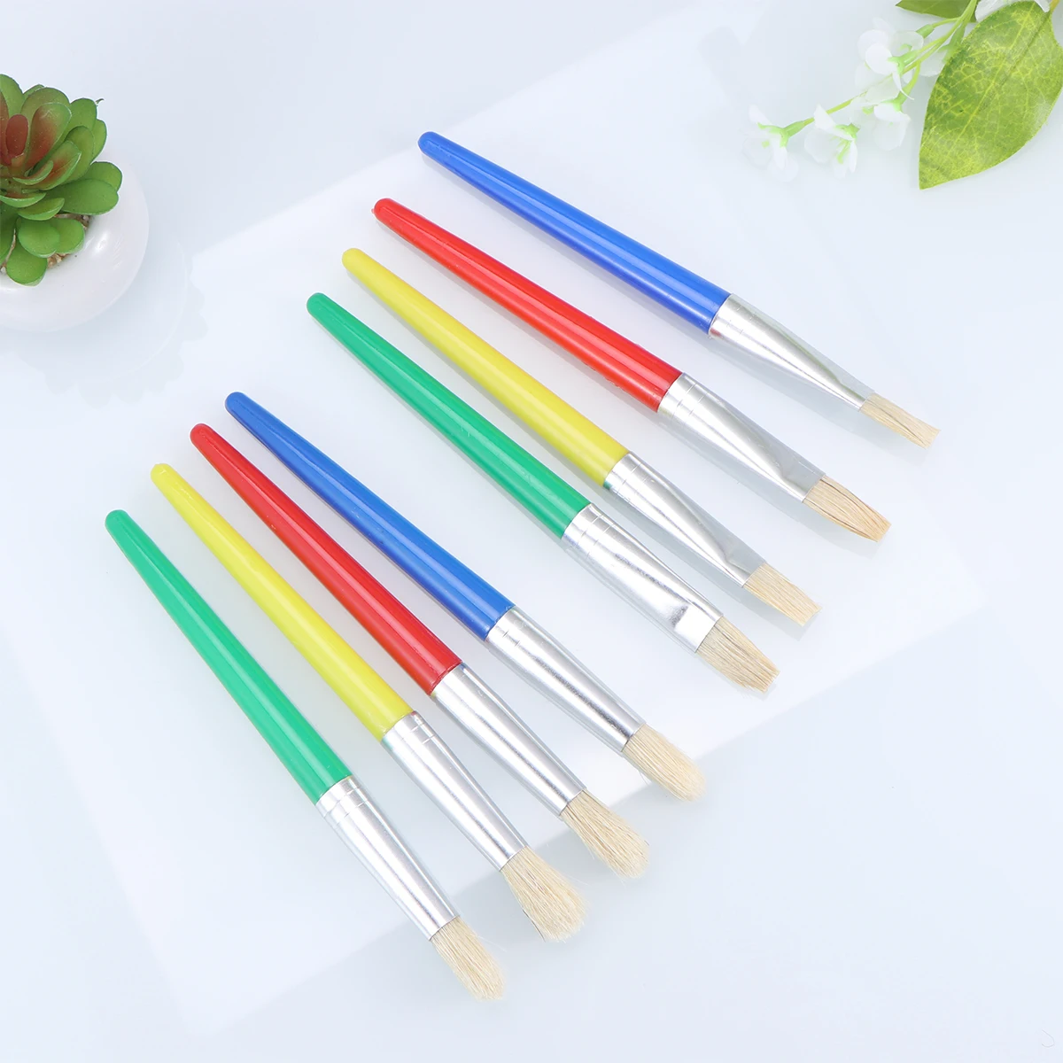 

8 Pcs Graffiti Pen Paint Brush Set Painting for Children Round Head Brushes Kids