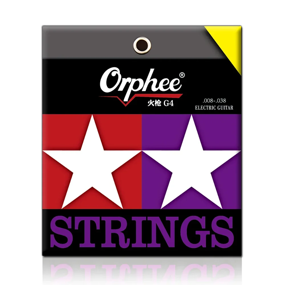 Orphee G-serie elektrische gitaarsnaren, koolstofstaal, zeshoekige legering, vernikkeld, 1/10 sets, gitaaraccessoires voor gebruik op het podium, in de studio en tijdens oefeningen.