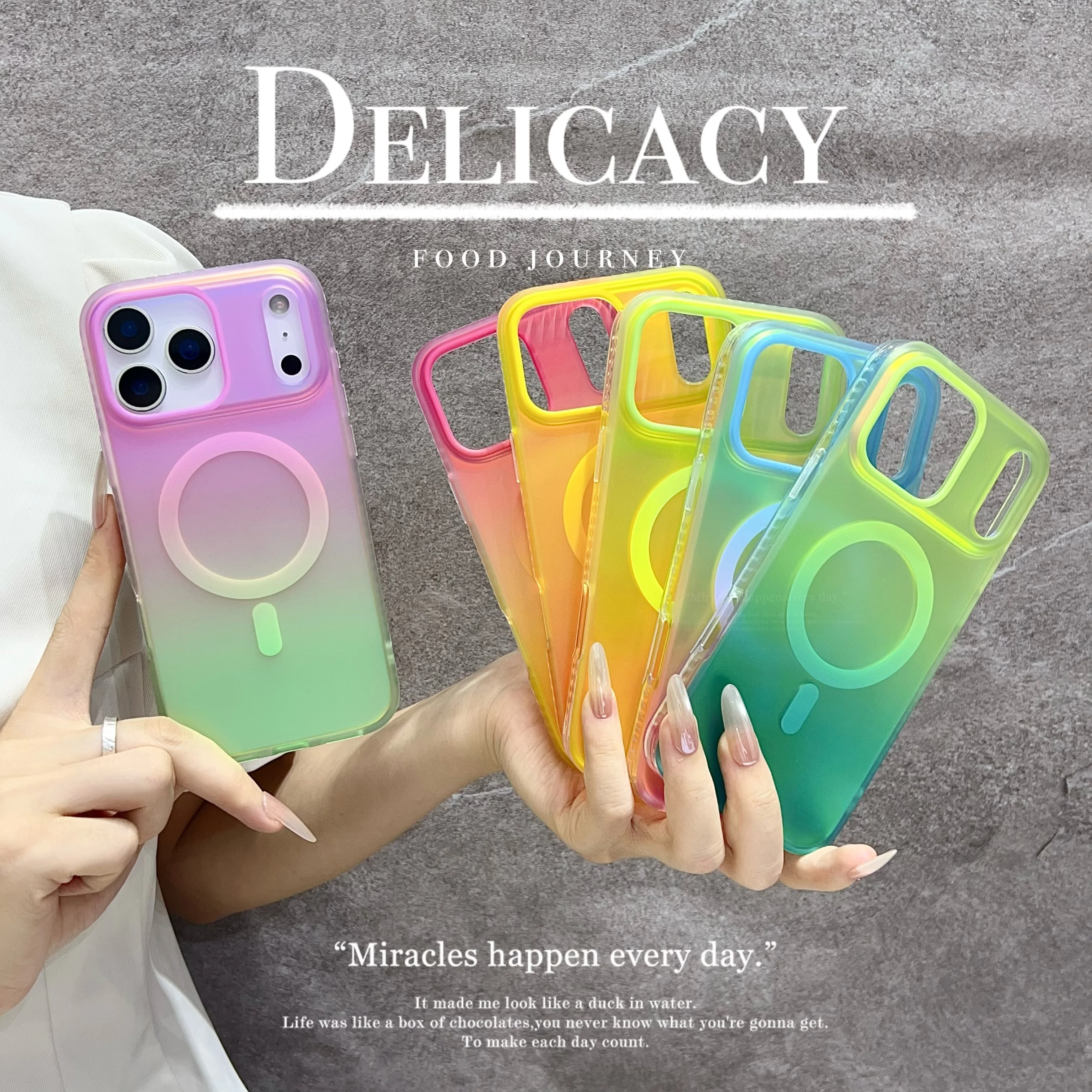 

Matte Gradient Color Plastic Magsafe Case For iPhone 17Pro 17 Pro Max Air 16 Translucent Colorful Shockproof Plastic Armor Cover