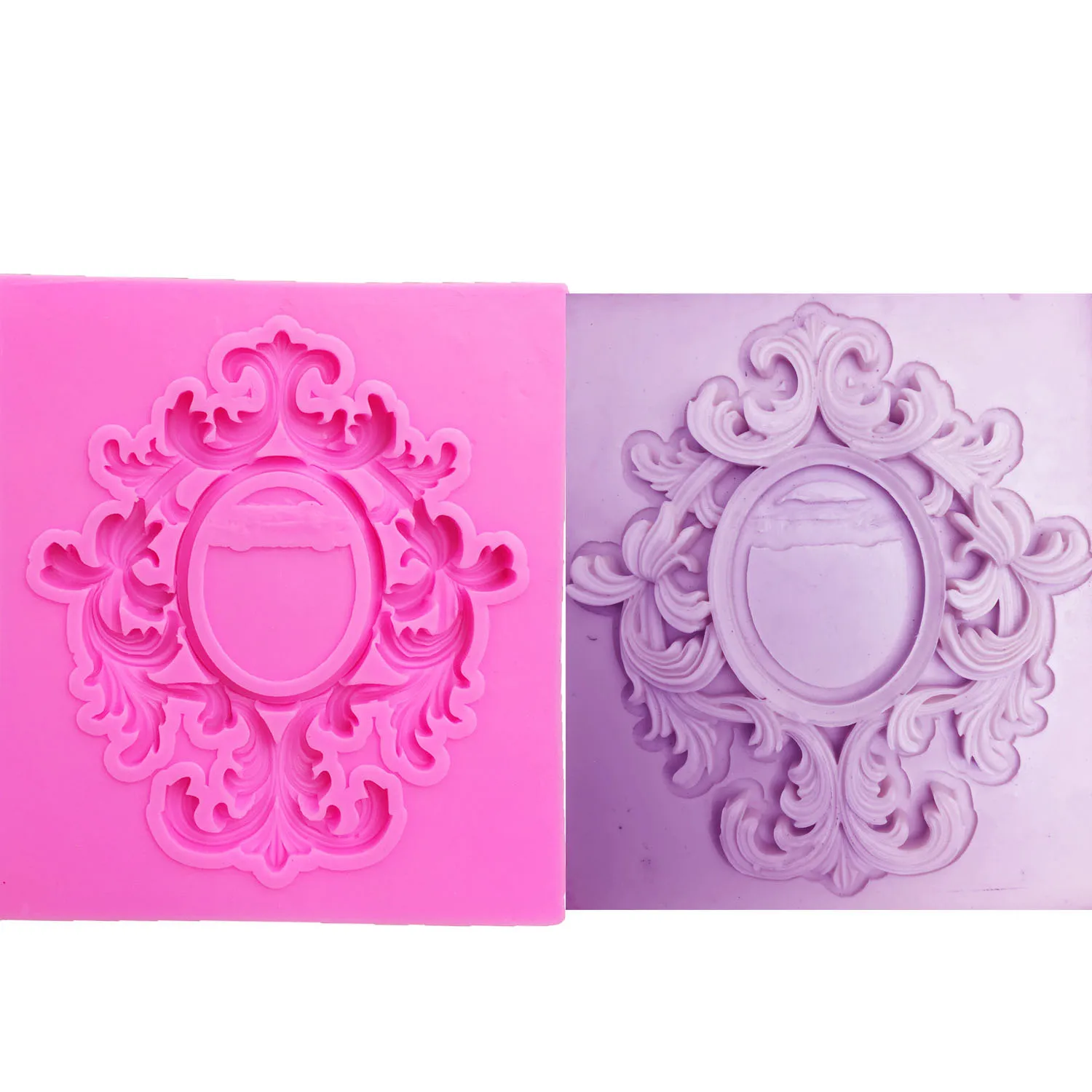 Square Embossed Frame Chocolate Silicone Mold for Gummy Candy Cake Decorating Baking Supplies