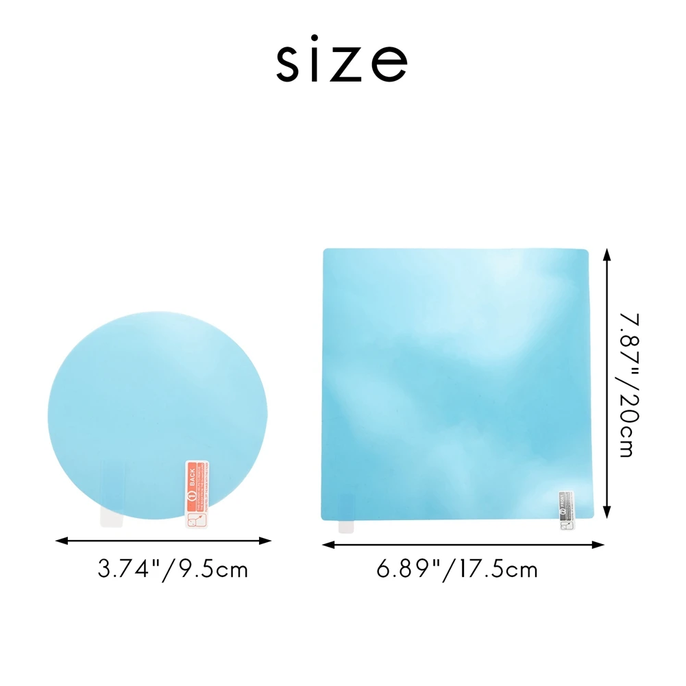 

8Pcs Car Rearview Mirror Film Car Side Mirror Anti-Glare Film Nano Film (4 Round And 4 Rectangles)