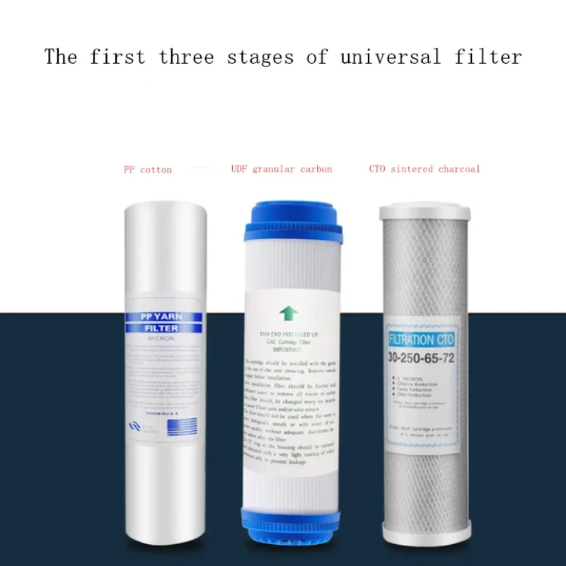 3 Levels PP Cotton Filter 10\'\' Water Purifier Filter UDF Granular Activated Carbon Filter CTO Compressed Carbon Reverse Osmosis