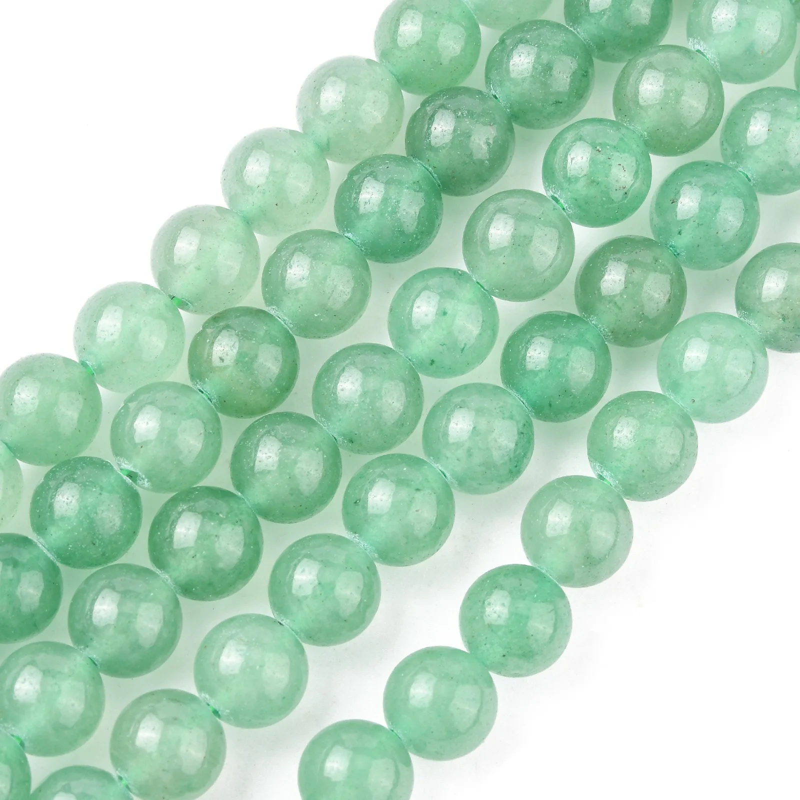 5 Strands 8mm Round Light Green Natural Green Aventurine Beads Strands