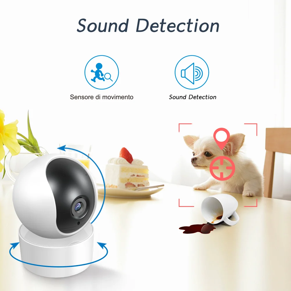 GauTone-Baby Monitor com Alertas de Atividade, Câmera de Vigilância, Visão Noturna, Wi-Fi, Câmera IP para Tuya Smart Life, PG107, PG103, 1080P