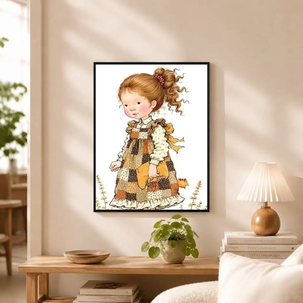 S-Sarah Kay Cute girl  Poster Waterproof Wall Art Sticker For Bar Living Room Vintage Decor High Quality Print Gift