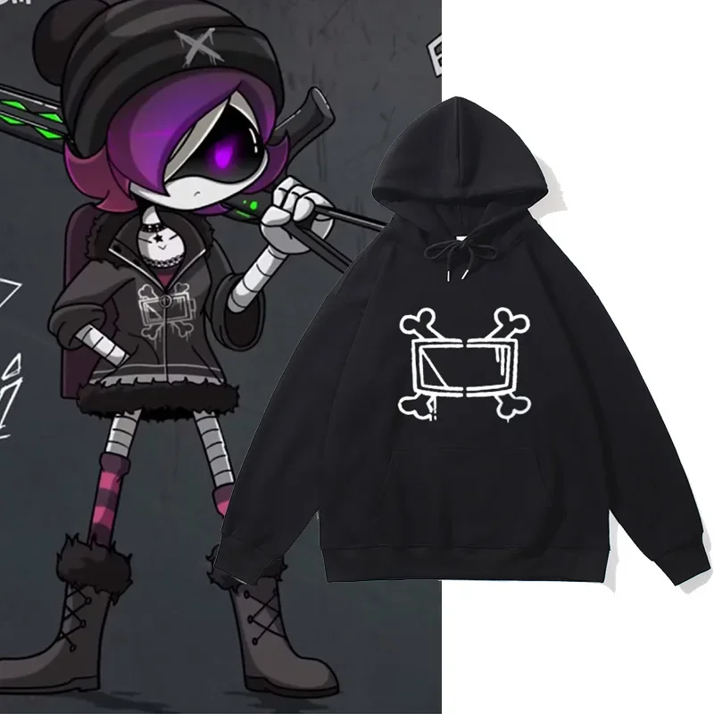 2026 Cool Game Murder Cosplay Hoodie Drones Uzi Doorman Costume Unisex Bone Print Sweatshirt Casual Long Sleeve Hoodies Clothes