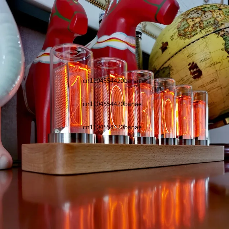 Amber, Glow Tube Clock LED Digital Gift Ornament