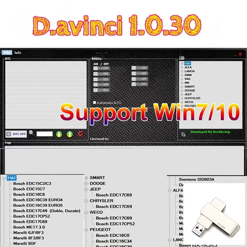2026 Davinci 1.0.30 Software Support Win 7/10 D.avinci 1.0.30 Work on K.ESS/K.TAG Repair Software Activate REMAPPING ECU Repair