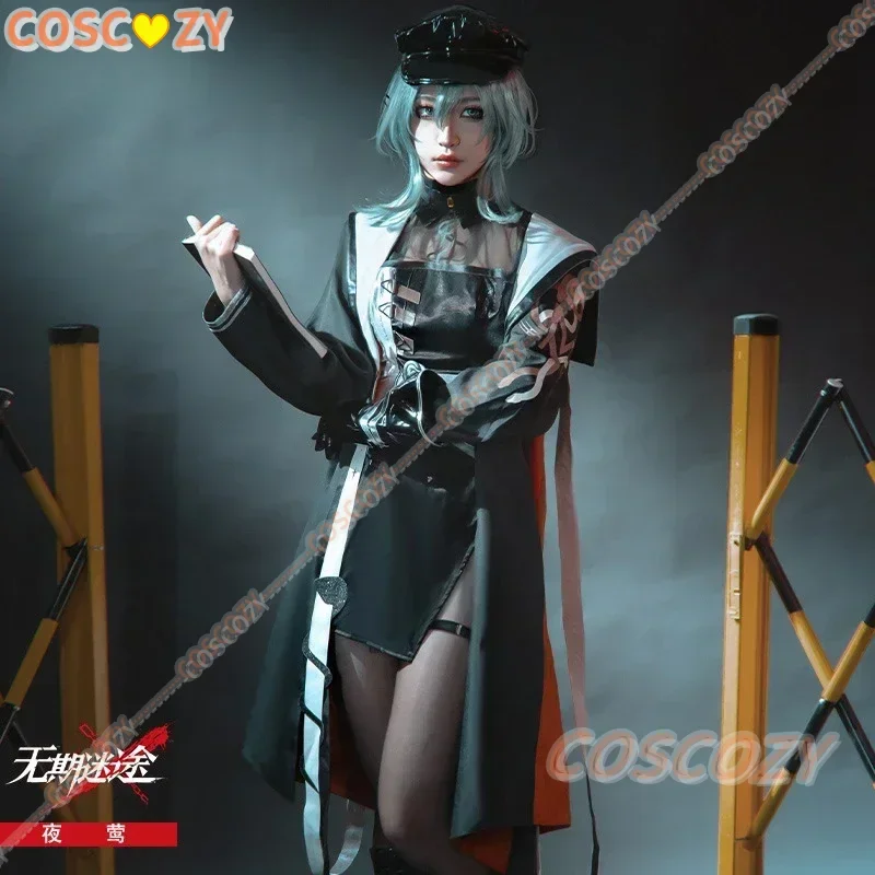 Game Path to Nowhere The Nightingale Adjutant Cosplay Costume Wig Sexy Black Cool Outfit Female Woman Dress Full Set for Con