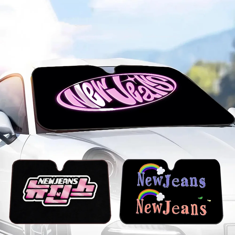 

Kpop N-Newjeans Classic Movie Foldable Front Windshield Sunshade 70x130cm Anime Cartoon Foils Car Sun Visor Sun Shade Protect
