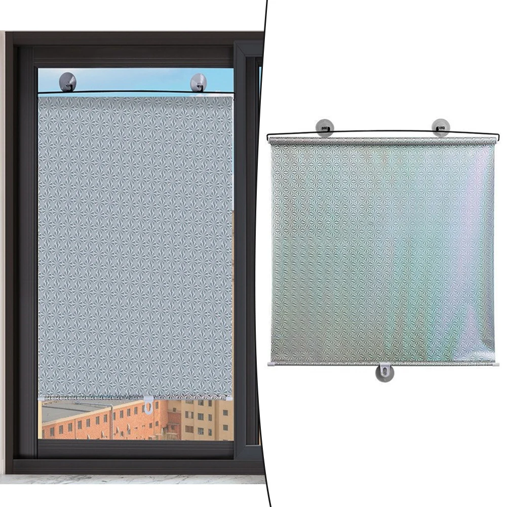 No Punching Suction Cup Retractable Sunshades Office Sunshade Roller Blinds Retractable Curtain For Home Or Car.